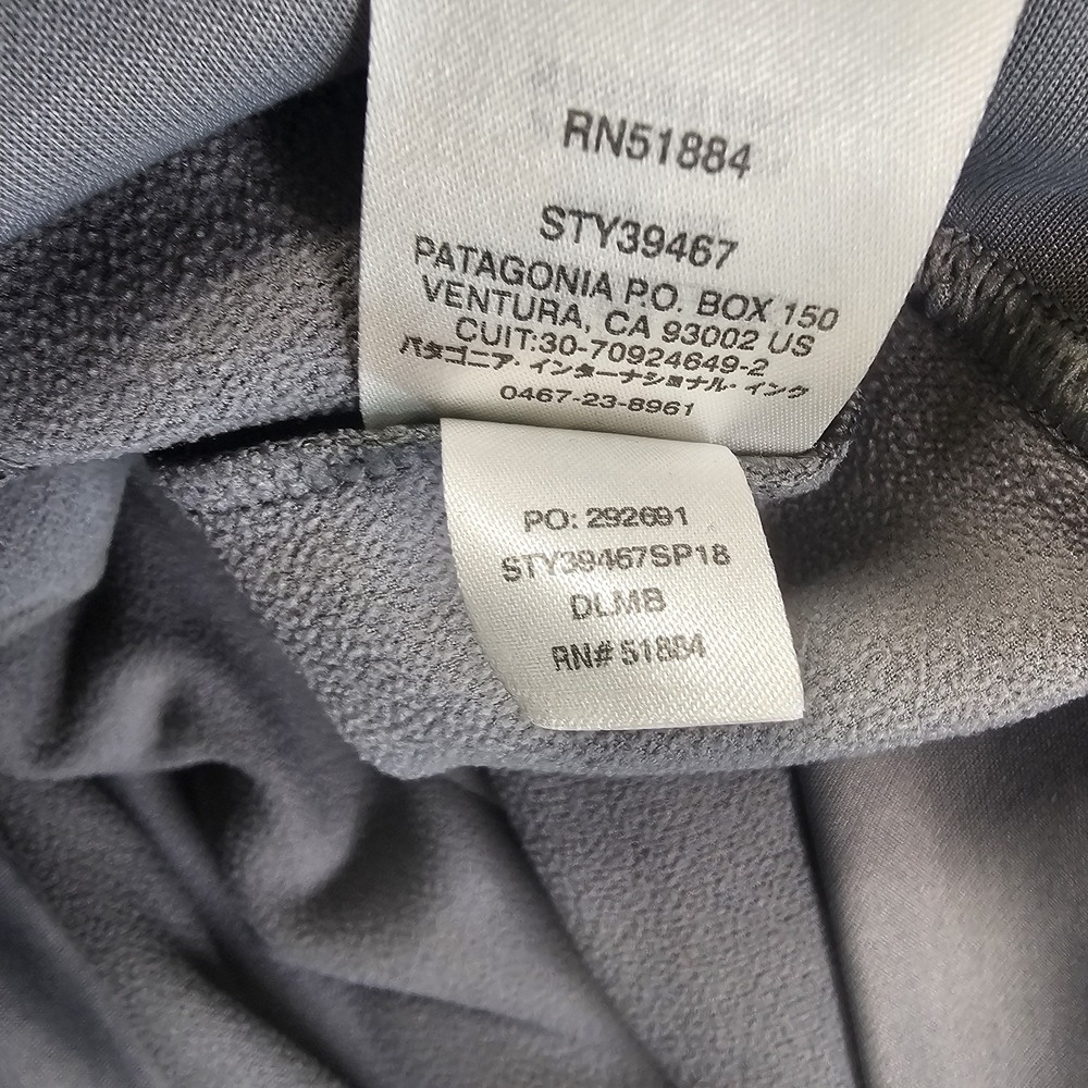 Patagonia Hoodie MED Grey Logo Polycycle Sweatshirt Kangaroo Pullover A6 - Picture 10 of 11